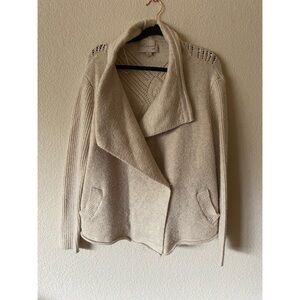 Cream Open Front Cardigan